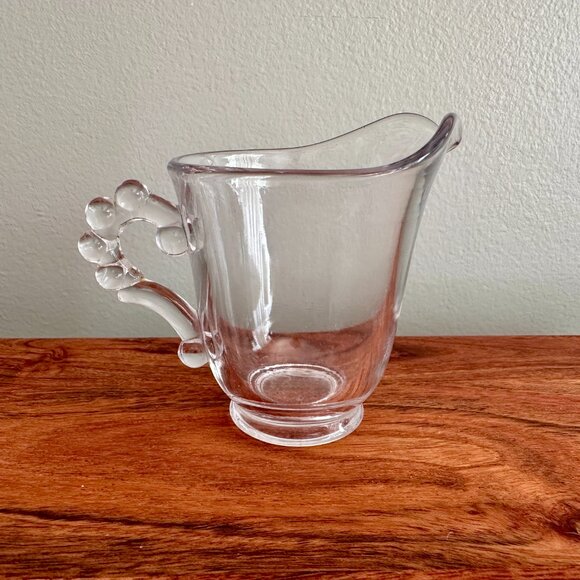 Imperial Glass Co. Candlewick beaded sugar and creamer with under tray. - Picture 4 of 5